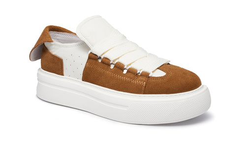 FELTON BROAD SHOELACE SUEDE LEATHER SNEAKER BROWN