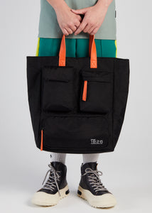 CAEDMON MULTIPOCKETS TOTE BAG BLACK
