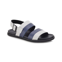 Load image into Gallery viewer, ETIENNE BACK SLING LEATHER SANDAL BLUE/GREY