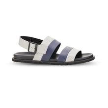Load image into Gallery viewer, ETIENNE BACK SLING LEATHER SANDAL BLUE/GREY