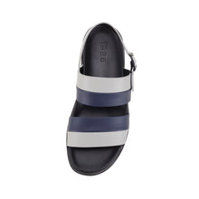 Load image into Gallery viewer, ETIENNE BACK SLING LEATHER SANDAL BLUE/GREY