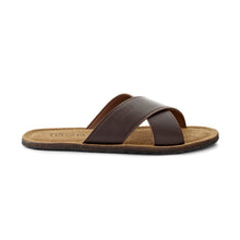 Load image into Gallery viewer, ARMY CROSS STRAP LEATHER SLIPPER BROWN