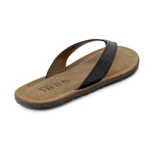 Load image into Gallery viewer, ARMY THONG LEATHER SLIPPER BLACK