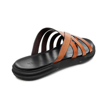 Load image into Gallery viewer, ANSON ROUND TOE LEATHER SANDALS BROWN
