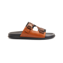 Load image into Gallery viewer, DELROY LEATHER SLIP ON LEATHER SANDAL BROWN