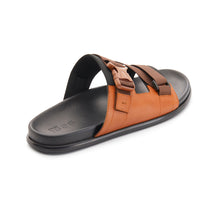 Load image into Gallery viewer, DELROY LEATHER SLIP ON LEATHER SANDAL BROWN