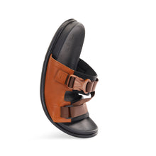 Load image into Gallery viewer, DELROY LEATHER SLIP ON LEATHER SANDAL BROWN