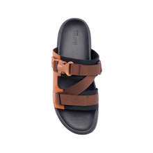 Load image into Gallery viewer, DELROY LEATHER SLIP ON LEATHER SANDAL BROWN