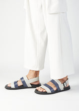 Load image into Gallery viewer, ETIENNE BACK SLING LEATHER SANDAL BLUE/GREY