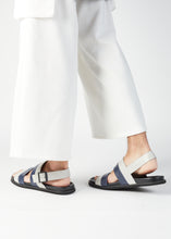 Load image into Gallery viewer, ETIENNE BACK SLING LEATHER SANDAL BLUE/GREY
