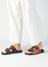 Load image into Gallery viewer, DELROY LEATHER SLIP ON LEATHER SANDAL BROWN