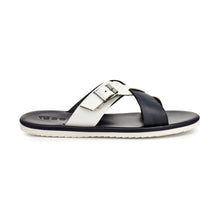 Load image into Gallery viewer, ARSEN CROSS STRAP LEATHER SANDALS BLUE