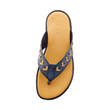 Load image into Gallery viewer, ACHEH THONG LEATHER SANDALS BLUE