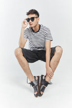 Load image into Gallery viewer, ENGELBERT LACE UP LEATHER SANDAL BLACK