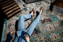 Load image into Gallery viewer, ARMY THONG LEATHER SLIPPER BLACK