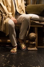 Load image into Gallery viewer, BEVIS CROSS STRAP LEATHER SLIPPER BEIGE