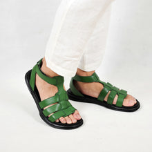 Load image into Gallery viewer, DANTON LEATHER SANDAL GREEN