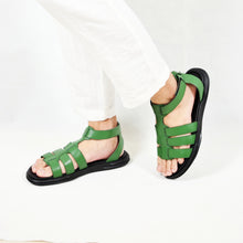 Load image into Gallery viewer, DANTON LEATHER SANDAL GREEN