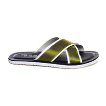 Load image into Gallery viewer, BEVIS CROSS STRAP LEATHER SLIPPER GREEN